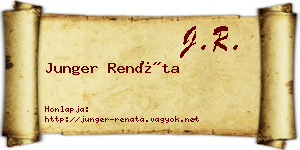Junger Renáta névjegykártya